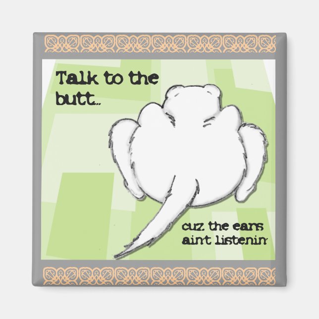 Aimant Drôle Ferret Parler au Butt (Devant)