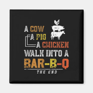 Aimant Drôle fumé Viande Pork Grilling Cadeau Cochon Vach