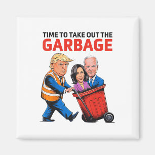 Aimant Drôle Garbyge Pour Trump 2024 - Il Est Temps De So