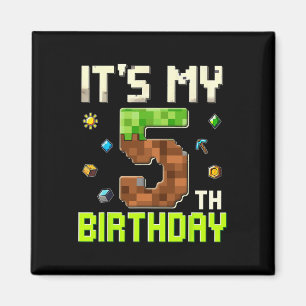 Aimant Drôle garçon d'anniversaire C'est mon 5ème anniver