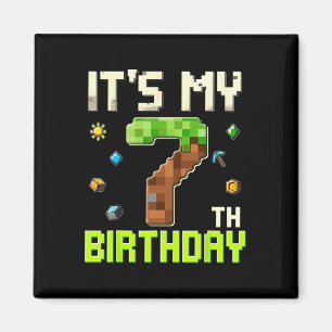 Aimant Drôle garçon d'anniversaire C'est mon 7ème anniver