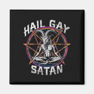 Aimant Drôle Hail Gay Satan LGBT Goth Gay Pride Baphomet