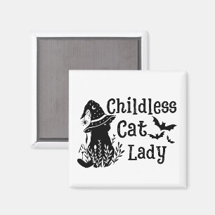 Aimant Drôle Halloween Enfant Chat Lady