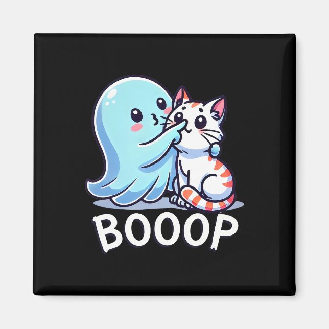 Aimant Drôle Halloween Ghost Cute Cat Boop Easy Lazy Coût (Devant)