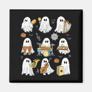 Aimant Drôle Halloween Ghost Music Enseignant Jouer Instr