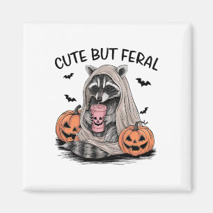 Aimant Drôle Halloween Raccoon Avec Ts Citrouille - Cute