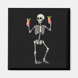 Aimant Drôle Halloween Squelette Boire Bloody Mary Tail