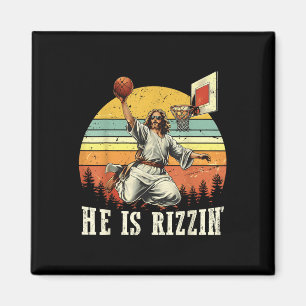 Aimant Drôle Il Est Rizzin Jésus Jouant Basketball Christ