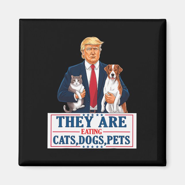 Aimant Drôle Ils Mangent Les Chiens Les Chats Les Animaux (Devant)