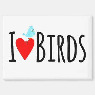 Aimant  Drôle J'adore les oiseaux 