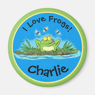 Aimant Drôle J'aime les grenouilles vert grenouille magné