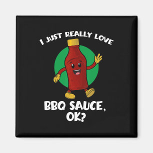 Aimant Drôle J'Aime Vraiment Bbq Sauce Ok Cartoon Barb
