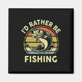 Aimant Drôle Je préférerais être à la pêche-shirt Hommes 