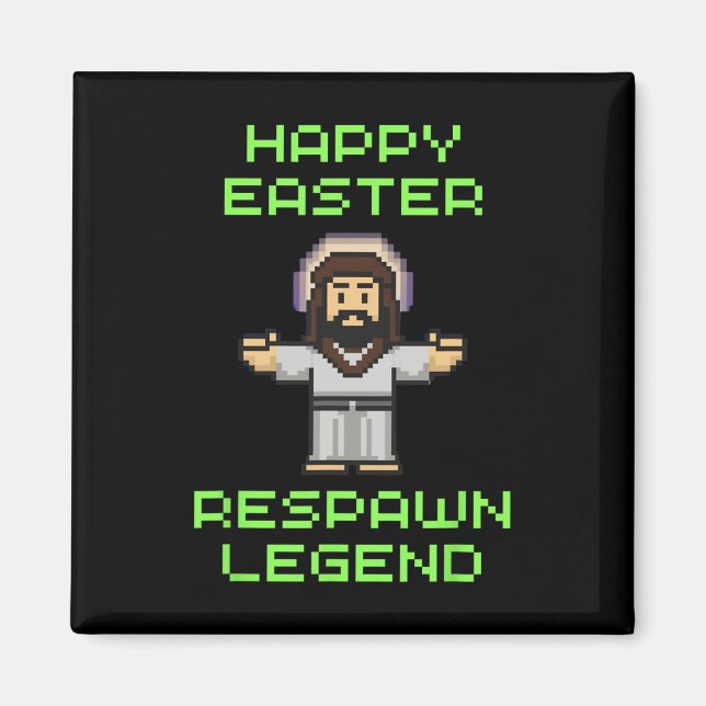 Aimant Drôle Jeu Vidéo de Pâques Jésus - Légende Respawn  (Devant)