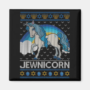 Aimant Drôle Jewnicorn Licorne Juive Menorah Moche