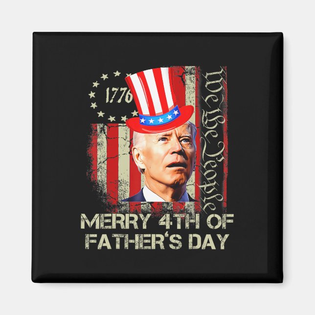 Aimant Drôle Joe Biden 4 juillet Joyeux 4 père  (Devant)