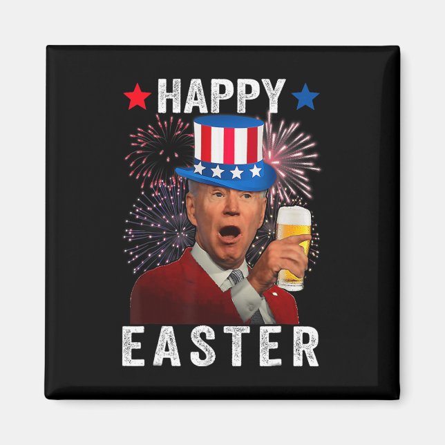Aimant Drôle Joe Biden Confus Joyeuses Pâques Pour Le 4 J (Devant)