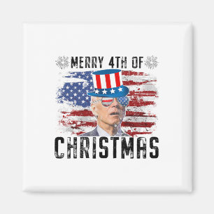Aimant Drôle Joe Biden Joyeux 4 de Noël 4 juillet