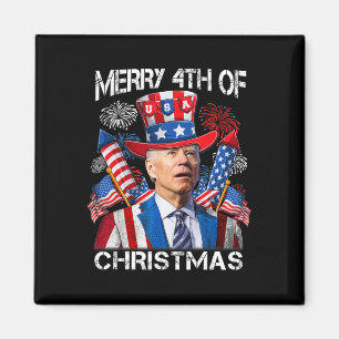 Aimant Drôle Joe Biden Joyeux 4ème Noël 4 juillet