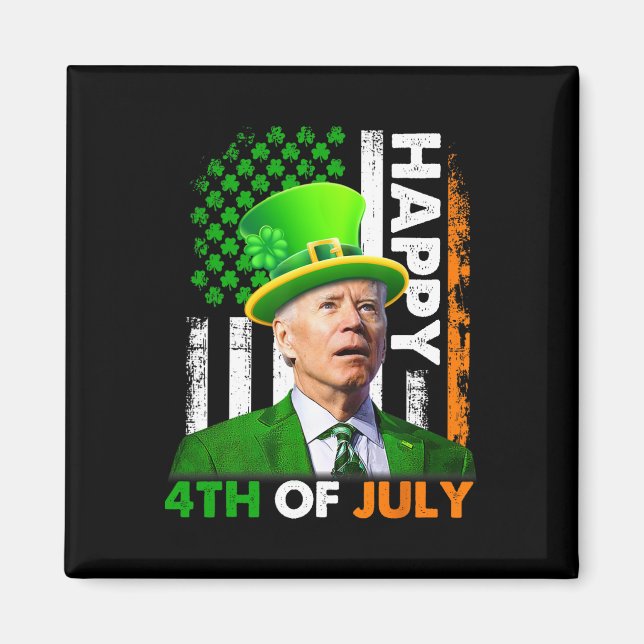 Aimant Drôle Joe Biden St Patricks Day Joyeux 4 Juillet  (Devant)