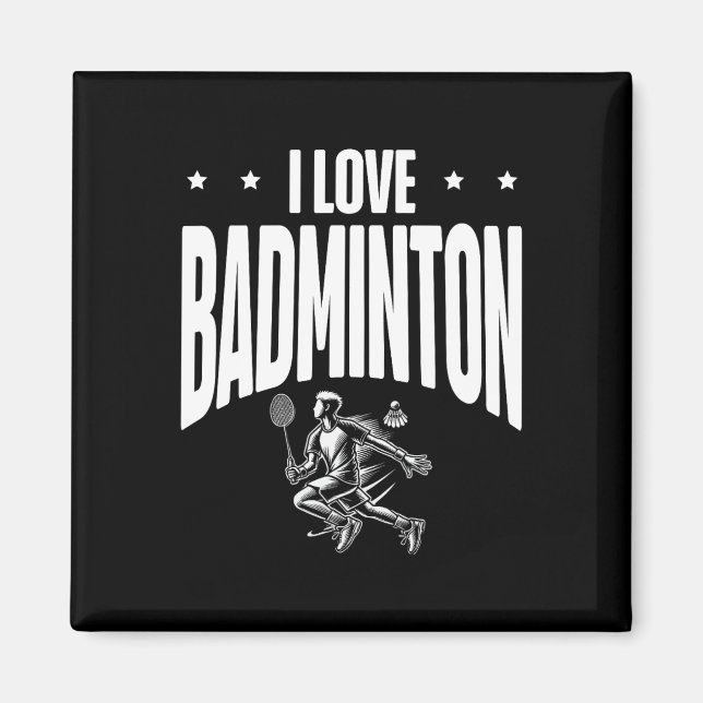 Aimant Drôle Joueur Dminton Love Shuttle Design 7 (Devant)