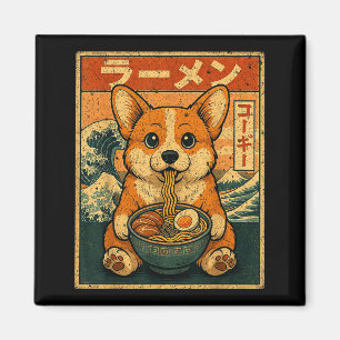 Aimant Drôle Kawaii Ramen Corgi Nouilles Japonaises Corgi