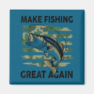 Aimant Drôle Make Fishing Great Again Camo B Fish Amériqu