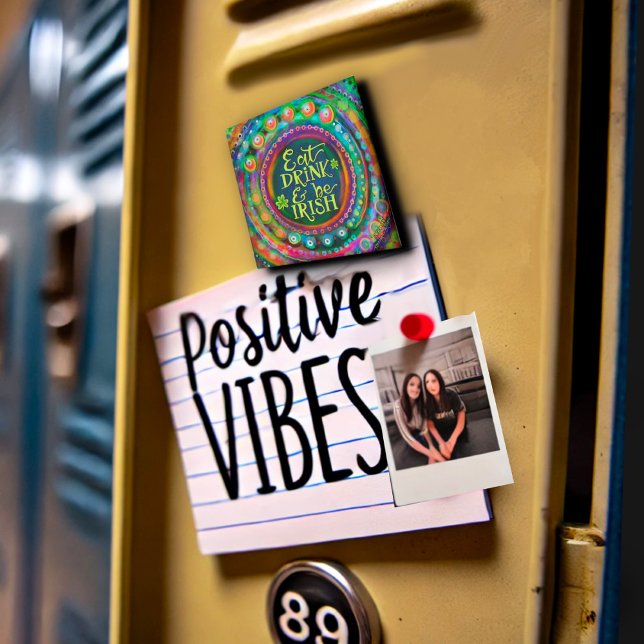 Aimant Drôle Manger, Boire et Be Irish Citation Green (Créateur téléchargé)