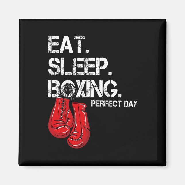 Aimant Drôle Manger. Dormir. Répéter. Amateur de boxe jou (Devant)