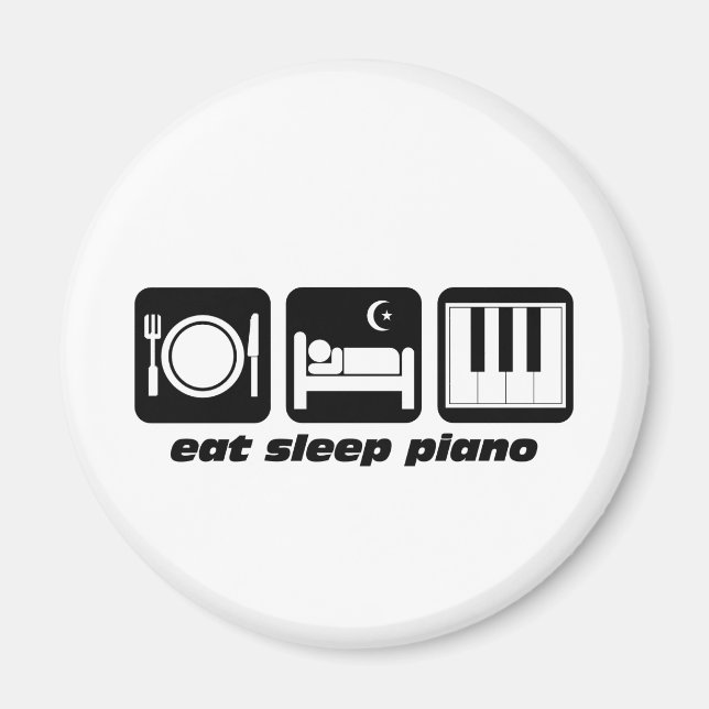 Aimant Drôle manger piano de sommeil (Devant)