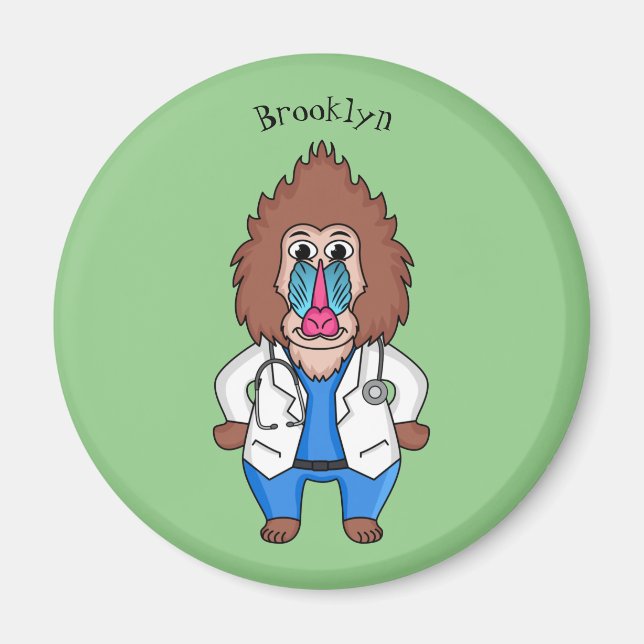 Aimant Drôle manuel dessin d'un médecin (Devant)