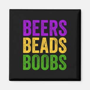 Aimant Drôle Mardi Gras Beers Beads Breast Teast New Orle