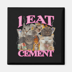 Aimant Drôle Mème de chat Je mange Cement Citation Japona