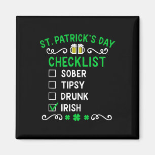 Aimant Drôle Mens Jour de la Saint Patrick ivre