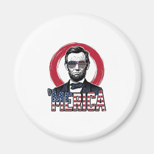Aimant Drôle Merica Patriotique Président Vintage Vecteur