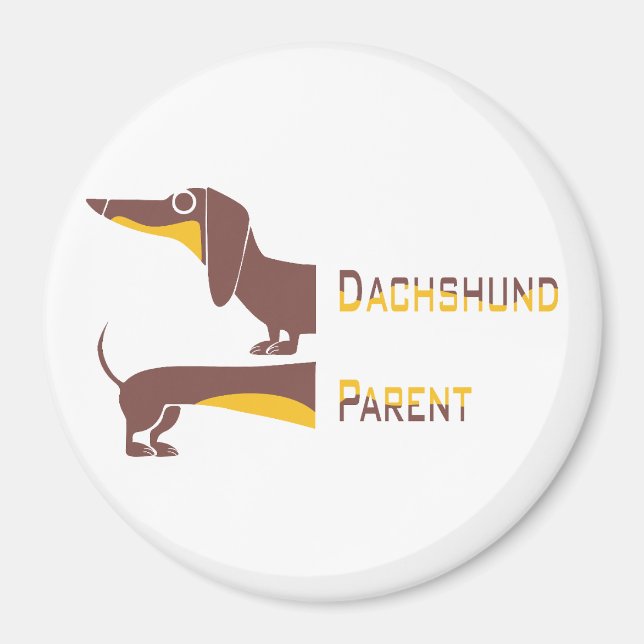 Aimant Drôle mignon dachshund pour parent chien long (Devant)
