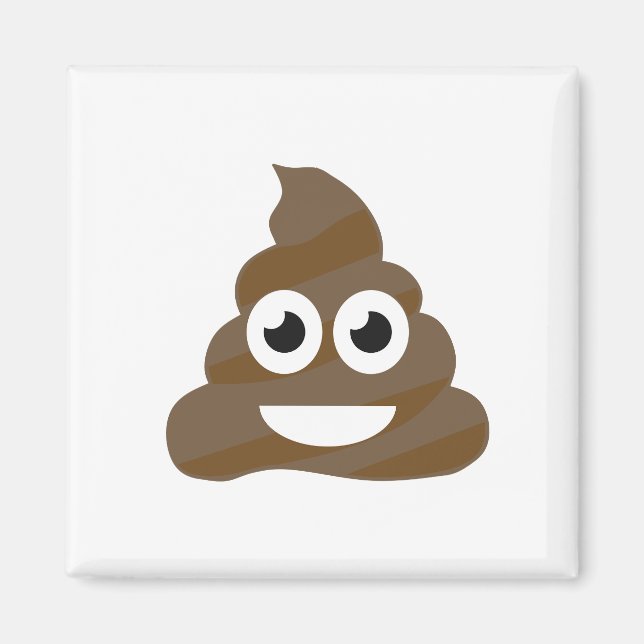 Aimant Drôle mignon Poop Emoji (Devant)