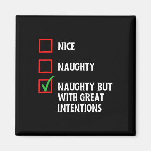 Aimant Drôle Naughty Liste Tee Un Naughty Mais Avec Grand