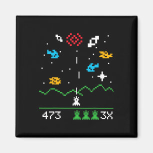 Aimant Drôle Nerdy Vintage Astrospace Video Gamer Geek Gi