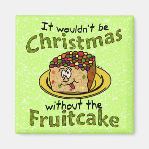 Aimant Drôle Noël Cartoon Fruitcake