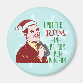 Aimant Drôle Noël Retro Rhum Boire Homme Vacances