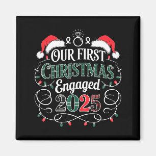 Aimant Drôle Notre Premier Noël Fiancés 2025 Pyjama Coupl