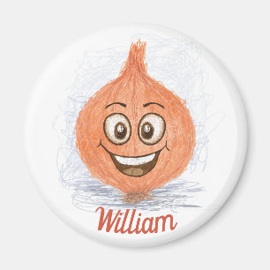 Aimant Drôle oignon marron dessin nom personnalisé