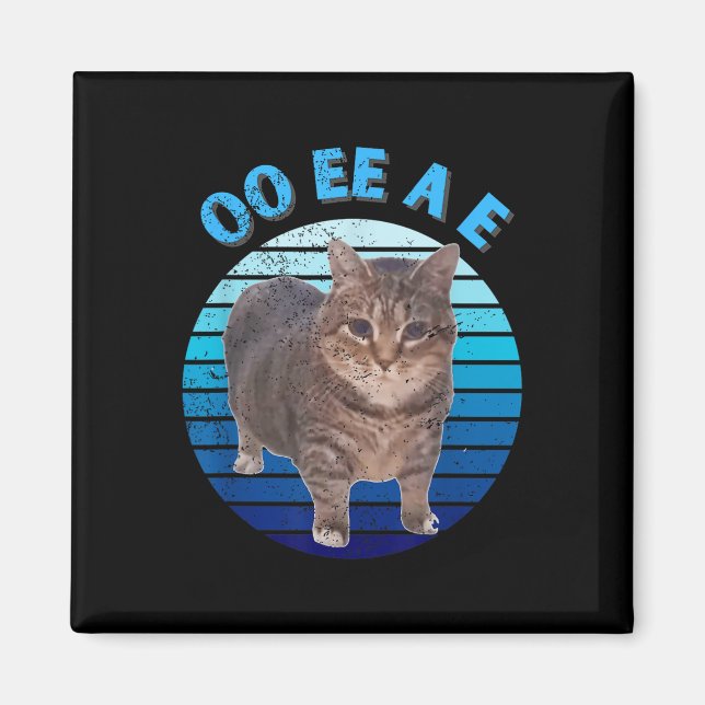 Aimant Drôle Oiia Distressed Chat Frottant Chat Oi Oi Uia (Devant)
