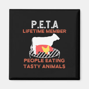 Aimant Drôle P.e.t.a Gens Manger des animaux savoureux Bb