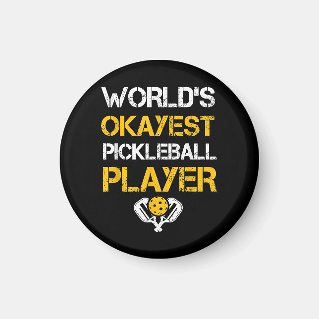 Aimant Drôle Paddle Joueur de Pickleball - Pickleballing  (Devant)