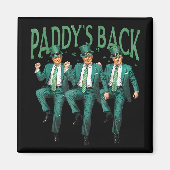 Aimant Drôle Paddy Retour Trump Jour de la Saint Patrick  (Devant)