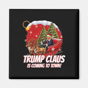 Aimant Drôle Père Noël Trump Claus Vient À Town Merry Ch