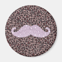 Drôle Pink Bling Moustache Et Motif Poster de anim