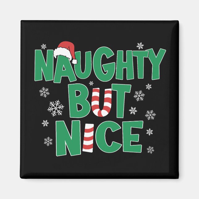 Aimant Drôle plaisanterie Noël Humour Naughty Mais Nice (Devant)
